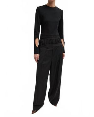 Tibi Compact Ultra Stretch Half Moon Top - Black