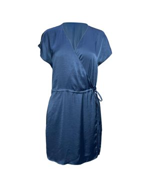 Theory Wrap-Tie V-Neck Romper - Blue