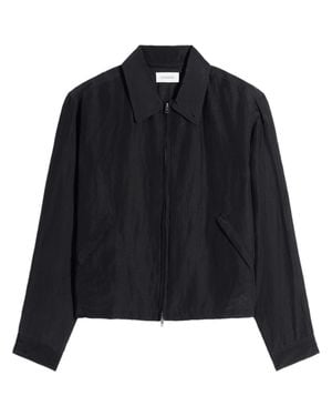 Lemaire Minimalist Short Blouson Jacket With Tailored Fit - Blue