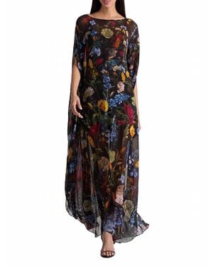 Alice + Olivia Linn Cape Maxi Dress - Black