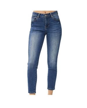Risen High Rise Basic Ankle Skinny Jeans - Blue