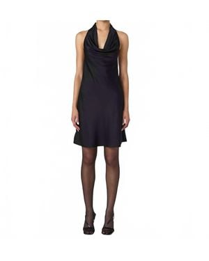 French Connection Ennis Satin Halter Mini Dress - Blue
