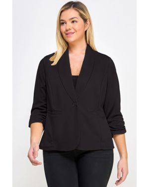 TRUEDAMES Techno Scuba Blazer W/Pockets - Black