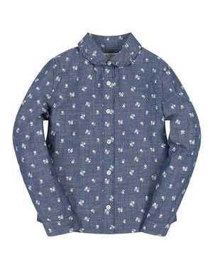 Hope & Henry Organic Peter Pan Collar Top - Blue