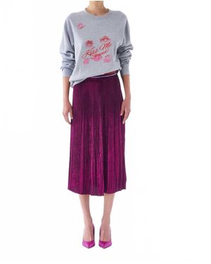 Le Superbe Kiss Me Crew Neck Sweatshirt - Purple