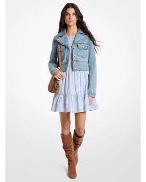 Michael Kors Cropped Denim Jacket - Blue