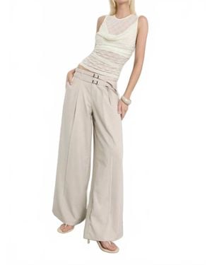 SOVERE Venus Cowl Mesh Top - White