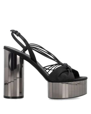 Ferragamo Ferragamo Sabrina Mirrored Heel Platform Sandals, Size 4.5 C - Black