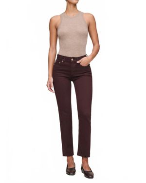DL1961 Mara Straight Mid Rise Instasculpt Ankle Jeans - Red