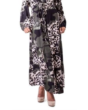 Gigi Moda Safari Print Maxi Dress - Black