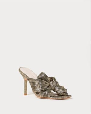 Loeffler Randall Claudia Pleated Bow Mule Sandal - Natural