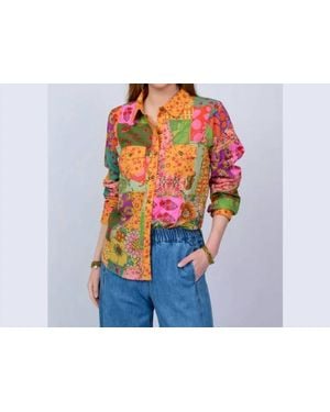 Ivy Jane Delilah Patchwork Camp Shirt - Blue