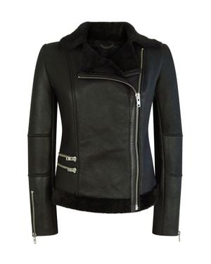 TruClothing Short Tailored Fit Merino Sheepskin Jacket - Black