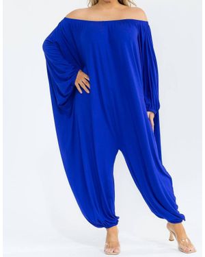 Karen T Design Long Sleeve Harem Jumpsuit - Blue