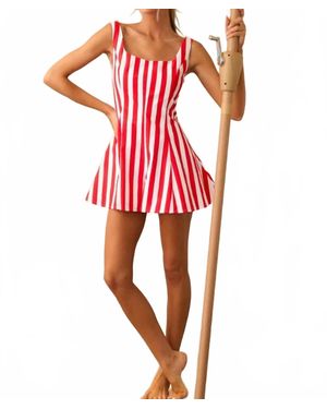 PROSPERINE® Stripe Alessandra Romper - Red