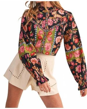 ..,merci Jacquard Floral Bordered Top