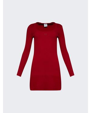 Courrã¨ges Holistic Rib Knit Dress - Red