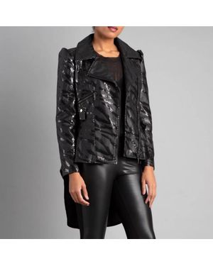 Berek Bling Bling Zebra Hi Low Jacket - Black