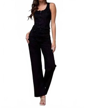 Hidden Jeans Ella Suede Side Slit Pants - Black