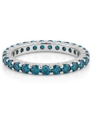 Pompeii3 1Ct Diamond Eternity Ring 14K Size Selectable - Blue