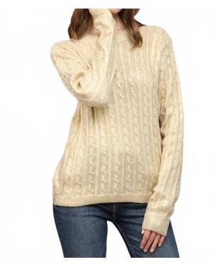 Fate Foil Cable Sweater - Natural