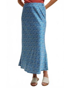 Wishlist Lou Satin Floral Skirt - Blue