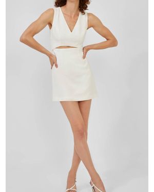French Connection Whisper V Neck Cut Out Dress - Gray