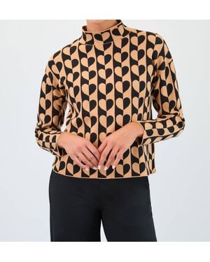 Fdj Mock Neck Jacquard Sweater - Pink