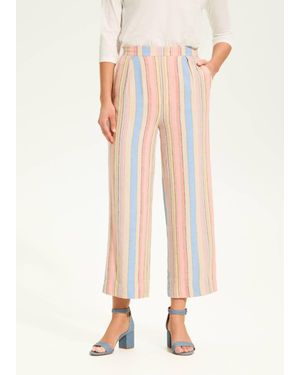 Fdj Aperol Stripe Crop Trouser - White