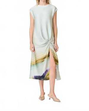 Curaae Willow Satin Midi Dress - Metallic