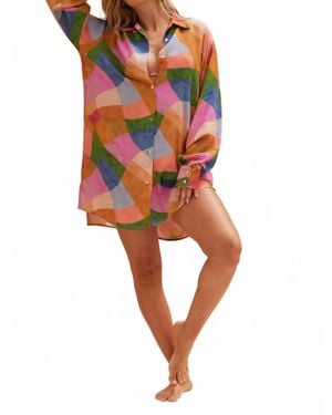 Aquari Solara Shirt Dress - Red