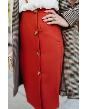 Pink Martini The Scarlett Pencil Skirt - Red