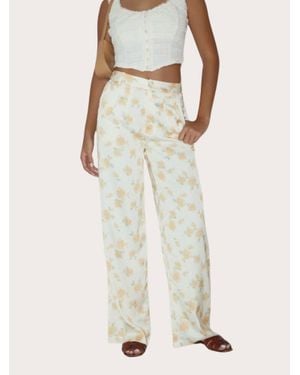 Bailey Rose Luna Floral Satin Pants - Natural
