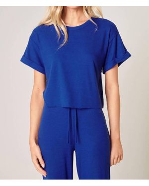 Sugarlips Leisure Ribbed Boxy Tee - Blue