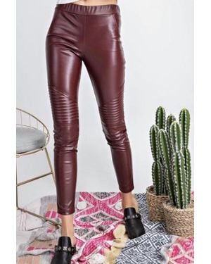 Easel Venice Moto Jeggings - Red