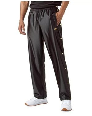 Reebok Basketball Track Pants-Tone Snap Elastic Waist Fts936 - Black