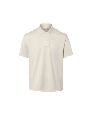 Lacoste Textured Short-Sleeved Boxy Polo Shirt - White