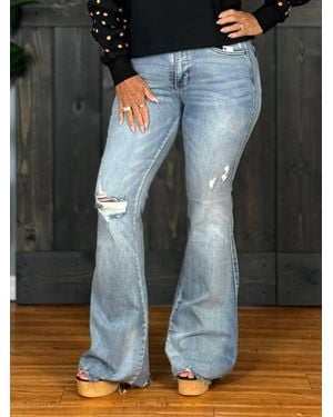 Judy Blue Spice It Up Flare Jeans - Blue