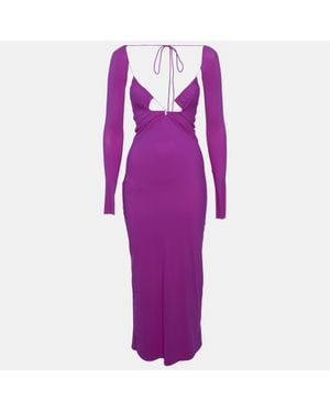 Amazuìn Amazuin Jersey Tie-Up Detail Midi Issad Dress - Purple