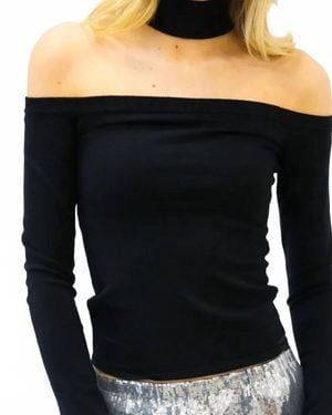 Elan Off Shoulder Choker Top - Black