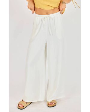 Sadie & Sage Sugarloaf Elastic Waist Pant - White