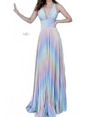Jovani Pleated Gown - Blue
