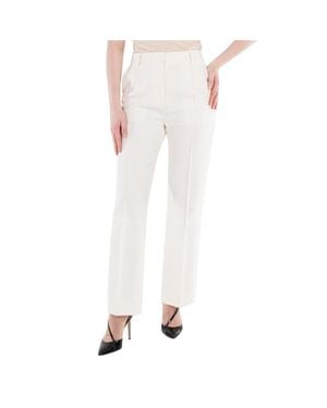 Victoria Beckham Cotton-Blend Tailored Pants - White