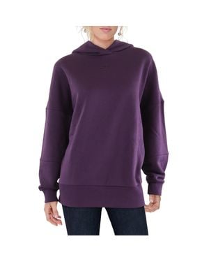 Reebok Logo Cotton Hooded Sweatshirt - Purple