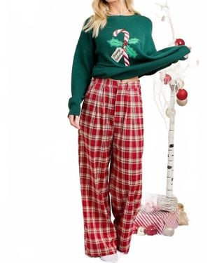 Main Strip Clara Pants - Red