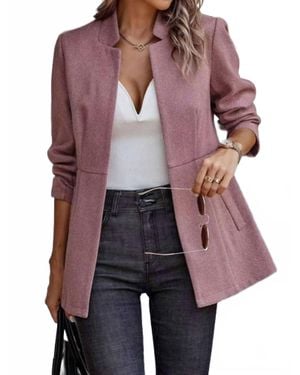 Miss Sparkling Open Front Blazer - Purple