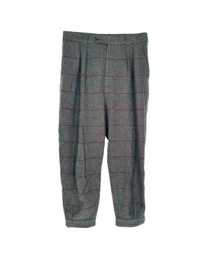 Ralph Lauren Label Plaid Pants - Gray