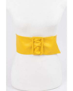 Fashnzfab Faux Leather Waist Belt - Yellow