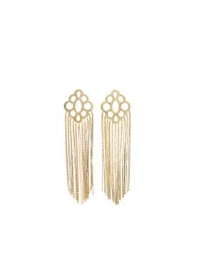 Avenue Chic Flower Tassel Earrings - Black