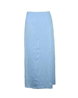 Eleventy Light Linen Long Skirt - Blue